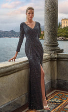 UNK-27359. Long, V-Neck, Straight, Enclosed Back image 1