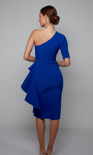 UNK-70006. Short, One Shoulder, Straight, Closed Back image 1