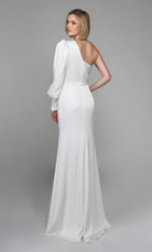 UNK-7065. Long, One Shoulder, Straight, Closed Back image 4