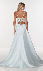 UNK-1736. Long Sexy Dress, Plunging Neckline, A-line image 1