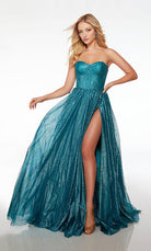 UNK-61601. Long, Strapless, A-line, Lace-up Back image 2
