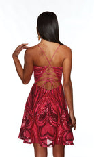 UNK-3778. Short, Plunging Neckline, A-line image 1