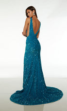 UNK-61619. Long, Plunging Neckline, Fit N Flare image 1