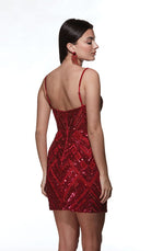 UNK-4840. Short, Plunging Neckline, Straight image 14