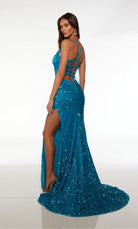 UNK-61620. Long, V-neck, Straight/Fitted, Strappy Back image 1