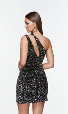 UNK-4603. Short, One Shoulder, Straight, Closed Back image 1