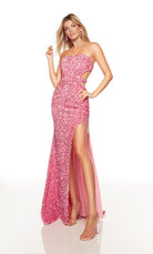 UNK-61335. Long, Strapless, Straight, Lace Up Back image 8