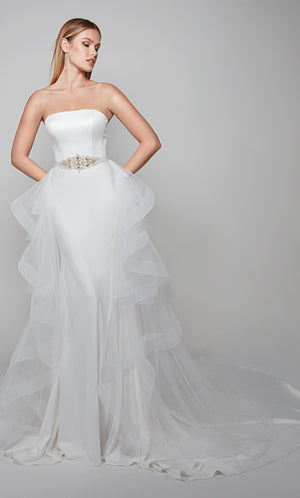 UNK-7025. Detachable Tulle Train. Bridal. image 0