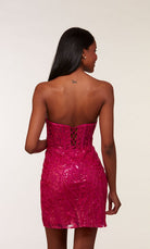 UNK-4616. Short, Strapless, Straight, Lace-up Back image 9