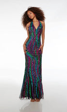 UNK-61584. Long, Halter Neckline, Straight, Open Back image 2
