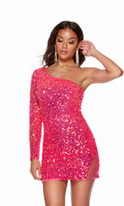 UNK-4771. Short, One Shoulder, Straight, Closed Back image 7