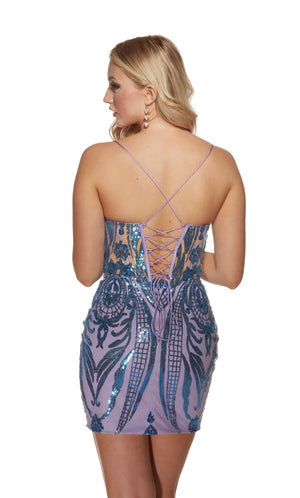 UNK-4893. Short, Plunging Neckline, Straight image 1
