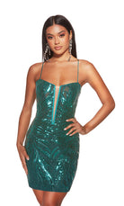 UNK-4890. Short, Plunging Neckline, Straight image 0