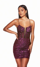 UNK-4859. Short, Plunging Neckline, Straight image 2
