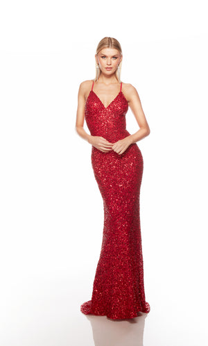 UNK-88003. Long, V Neckline, Straight, Open Back image 12