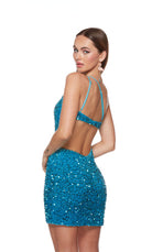 UNK-4779. Short, One Shoulder, Straight, Open Back image 1