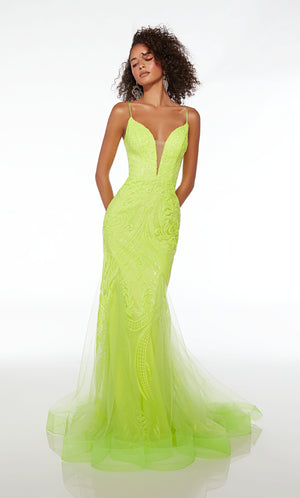UNK-61554. Long, Plunging Neckline, Mermaid image 2