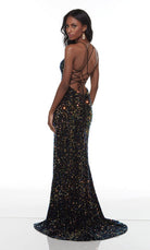 UNK-61181. Long Strappy Back Dress, Square Neckline, Straight image 1