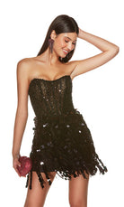 UNK-4876. Short, Strapless, Straight, Closed Back image 1
