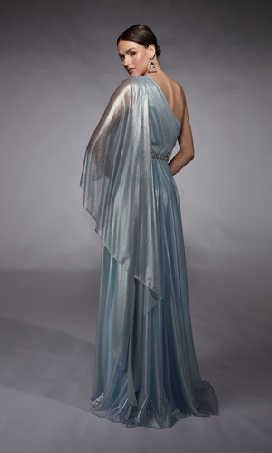 UNK-27719. Long, One Shoulder, Flowy, Closed Back image 4