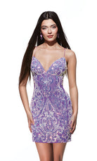 UNK-4900. Short, V-neck, Straight, Strappy Back image 4