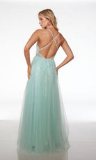 UNK-61562. Long, V-neck, A-line, Open Back image 4