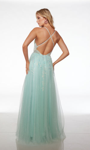 UNK-61562. Long, V-neck, A-line, Open Back image 4