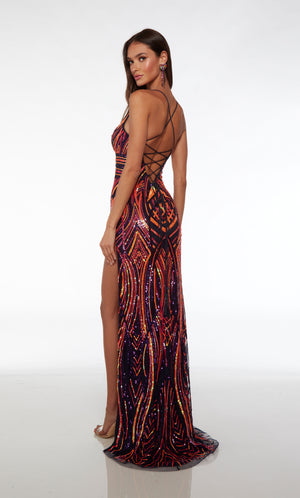 UNK-61693. Long, Plunging Neckline, Straight image 1