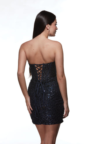 UNK-4827. Short, Strapless, Straight, Lace-up Back image 6