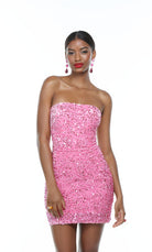 UNK-4605. Short, Strapless, Straight, Lace-up Back image 4