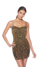 UNK-84010. Short, Scooped Neckline, Straight image 3