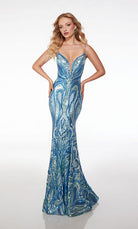UNK-61564. Long, Plunging Neckline, Fit N Flare image 5