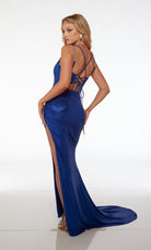 UNK-61605. Long, Plunging Neckline, Straight/Fitted Silhouette image 1