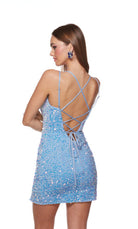 UNK-4772. Short, V-neck, Straight, Strappy Back image 5
