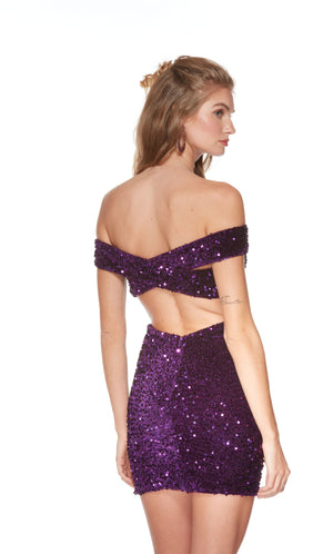 UNK-4775. Short, Off The Shoulder, Straight, Open Back image 4