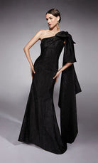 UNK-27731. Long, One Shoulder, Fit N Flare, Closed Back image 0