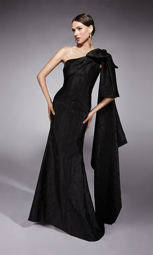 UNK-27731. Long, One Shoulder, Fit N Flare, Closed Back image 0
