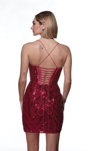 UNK-4890. Short, Plunging Neckline, Straight image 4