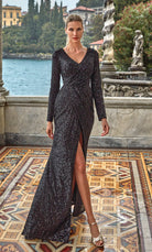UNK-27359. Long, V-Neck, Straight, Enclosed Back image 0