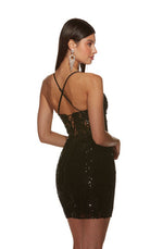 UNK-4813. Short, Plunging Neckline, Straight image 1