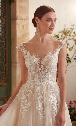 UNK-Wedding Dress: 5090. Long, Plunging Neckline, Medium Fullness image 1