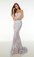 UNK-61505. Long, Strapless, Fit And Flare, Lace-up Back image 0