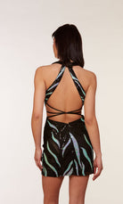 UNK-4655. Short, Halter Neckline, Straight, Open Back image 4