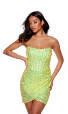 UNK-4764. Short, Strapless, Straight, Closed Back image 0