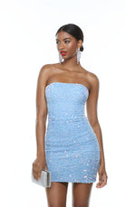 UNK-4605. Short, Strapless, Straight, Lace-up Back image 5