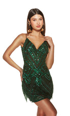 UNK-4802. Short, V-neck, Straight, Open Back image 5