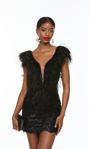 UNK-4499. Short, Plunging Neckline, Straight image 2