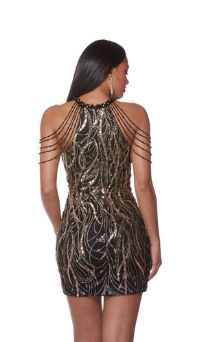 UNK-4682. Short, High Neck, Straight, Closed Back image 1