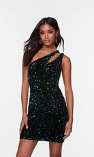 UNK-4603. Short, One Shoulder, Straight, Closed Back image 6