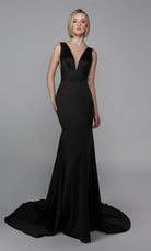 UNK-Wedding Dress: 7021. Long Sexy Wedding Dress, Plunging Neckline, Fit N Flare image 4
